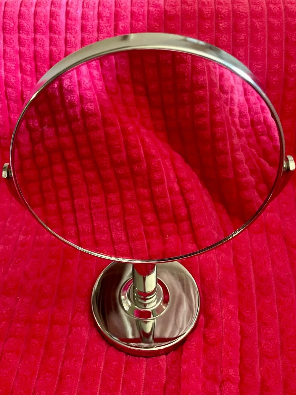 Polished Silver Double-Sided Vanity Mirror